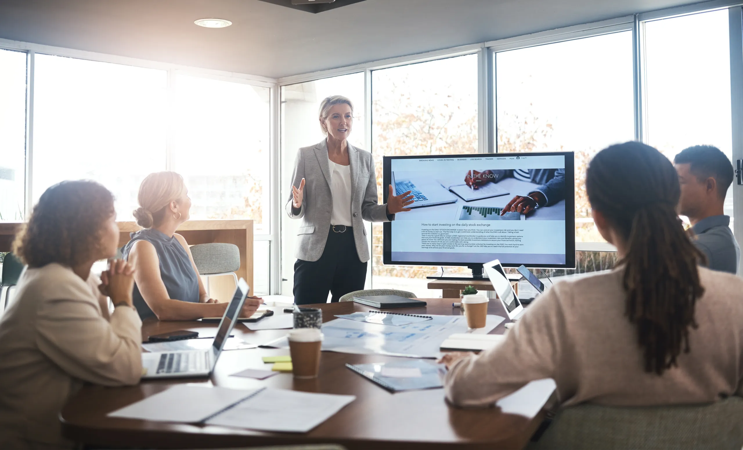 Executive leadership team in a strategy meeting